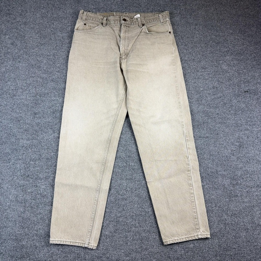 Vintage Levi's 550 Jeans Mens 38x32 Beige Stone Wash Relaxed Tapered USA 90s